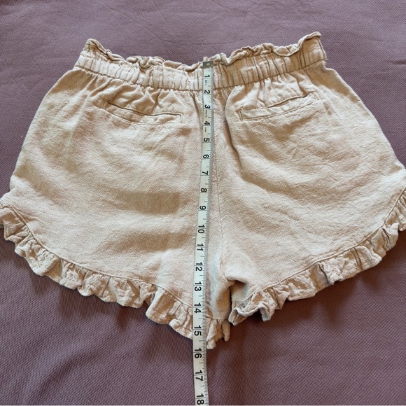 Lot of 4 Stylish Women's Shorts- Pink, Brown, Striped Linen Blend Sizes M and L - Picture 4 of 16